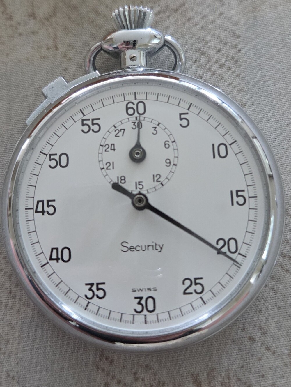 Vintage Security by Racine Swiss Mechanical Stopwatch Timer 7 Jewel 49mm